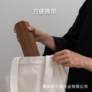 Juego de Cuchillos y Cucharas de Madera de Nogal con Caja de Almacenamiento Portátil, Forma Rectangular, Color Madera Natural - Product Image 5