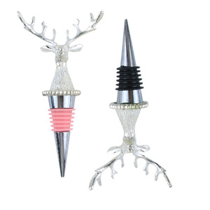 Christmas Reindeer Wine Stopper Silver Metal Silicone Sealing Leak Proof <b>Bottle</b> Stopper For Wine Decorative Holiday Gift - Product Image 3