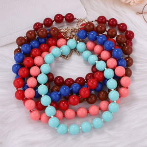 Collana di Perline in Plastica Fatta a Mano, Versatile e Personalizzata, Stile Semplice, Lusso Leggero, Trendy, Casual, Multicolore - Product Image 1