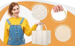 Personalizado personalizado no tejido publicidad reutilizable tela bolsas de compras patrón tipo carta para regalos promocionales reciclables - Product Image 4