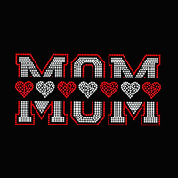 Dernier design de transfert thermique personnalisé en strass « Mom Love » pour T-shirts