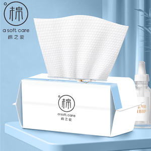 Toallas Faciales Desechables Cotton Love de 20cm x 20cm, 3 Capas de Fibra de Madera, Gruesas, para Uso en Seco y Húmedo, para Limpieza Facial - Product Image 2