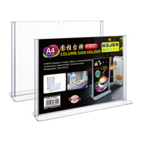 Horizontal A4 OEM haute qualité en plastique Table porte-carte affiche présentoir bureau en forme de T Menu support pour Restaurant