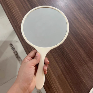 Zonyin新款大尺寸圆形手持化妆镜16 * 27厘米塑料旅行镜，带美发定制标志 - Product Image 3