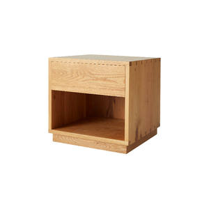 Mesa de Noche Cúbica de Madera Maciza de Roble Blanco, Gabinete de Almacenamiento Moderno con Diseño Minimalista y Moderno para Dormitorio - Product Image 4