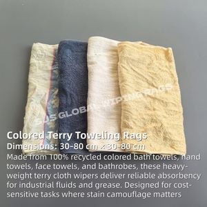 Trapos de Toalla de Algodón Puro Reciclado de Colores, Excelente Absorción para Limpieza y Mantenimiento de Equipos Industriales y de Taller - Product Image 2