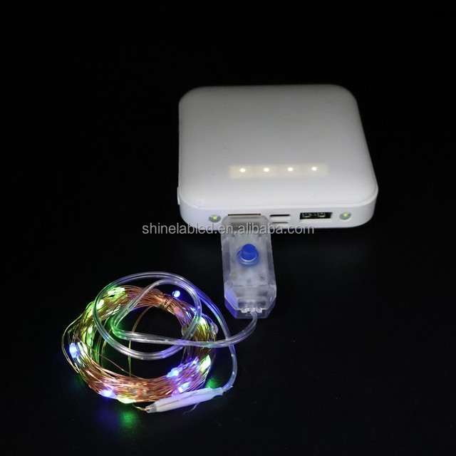 USB Powered Remote Control LED Copper Wire String Lights with Button Switch for Party Gift Box Decoration