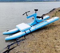 Équipement de jeux aquatiques, ponton gonflable portable, vélo aquatique à pédales avec tapis