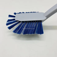 Brosse de nettoyage à double poils et long manche pour joints de carrelage, brosse de récurage en plastique pour sols de salle de bain, interstices, carreaux muraux et lavage des taches tenaces des lavabos
