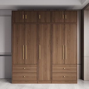 Armario de Madera MDF Moderno y Sencillo, Mueble de Almacenamiento para Dormitorio, Armario Económico con Puerta Abatible para Apartamentos Pequeños - Product Image 2