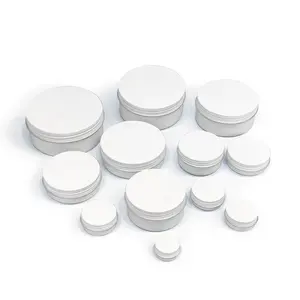 Custom Logo Metalen Curling 30Ml 60Ml 80Ml 100Ml 120Ml Cosmetische Lippenbalsem Tin Verpakking Wit aluminium Tin