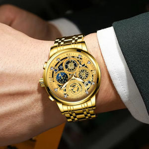 Reloj Casual de Acero Inoxidable para Hombre BINBOND4010, Luminoso, Resistente al Agua, con Fecha, de Cuarzo, Personalizable con Logotipo - Product Image 5