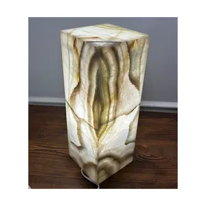 SHIHUI Custom Modern Design LED Light Table Lamp High Quality Handmade Onyx Marble For Bedroom Hotel Home Living Room Decor