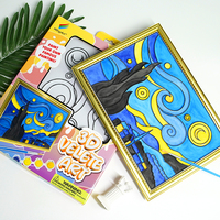 Nuevo producto, cree su propio arte de terciopelo 3D, juegos de Arte de dibujo DIY, marco de lienzo de pintura con juego de pintura acrílica