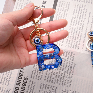 Porte-clés en résine Kawaii <span class=keywords><strong>avec</strong></span> lettres, diamant bleu, œil <span class=keywords><strong>mal</strong></span>éfique, porte-clés pour femme, fille, portefeuille, sac à dos, pendentifs <span class=keywords><strong>avec</strong></span> initiales, décoration, cadeau porte-bonheur - Product Image 5