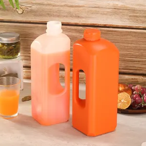 1800ml Vanjoin HDPE Empty 2000ml Food Oil Juice White Orange Color Plastic Water Can with Handle for Drinks