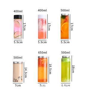 Bán buôn <span class=keywords><strong>300ml</strong></span>/500ml/600ml xách tay rỗng đồ uống bao bì nhựa chai nước trái cây với cap - Product Image 6