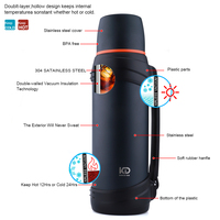 Thermos classique en acier inoxydable à double paroi avec couvercle de tasse, garde les boissons chaudes pendant 48 heures et froides pendant 72 heures