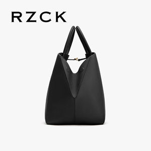 Rzk अद्वितीय डिजाइन महिलाओं काले रंग वास्तविक चमड़े के हैंडबैग कस्टम ब्रांड नाम क्रॉसबॉडी बैग रिंग हैंडल के साथ - Product Image 4