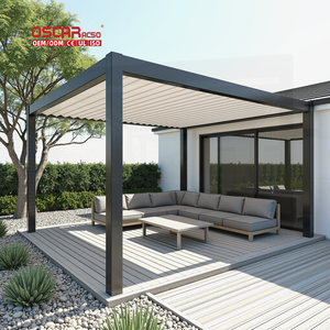 Pergola en aluminium à lames orientables, personnalisable et étanche, avec éclairage <span class=keywords><strong>LED</strong></span> RGB pour jardins, patios et cours arrière - Product Image 1