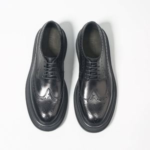 Chaussures en cuir véritable pour hommes, de luxe, de haute qualité, tendance, décontractées, à la mode, à semelle épaisse, légères, en vente - Product Image 3