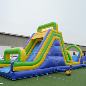 Carrera de obstáculos inflable a precio de fábrica con tobogán, juego deportivo inflable interactivo para fiestas al aire libre - Product Image 3