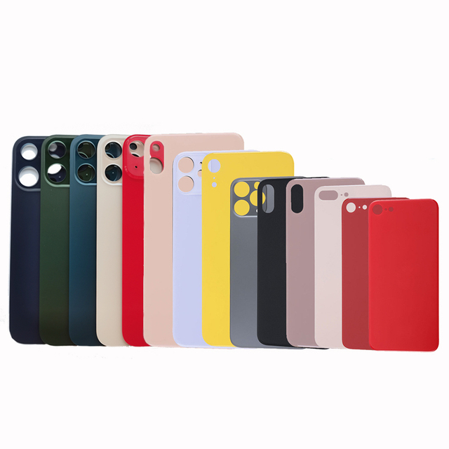 OEM Big Hole Back Glass Cover Replacement for iPhone 8 X XR XS XS MAX 11 12 13 14 15 Series Plus Mini Pro Max with Logo