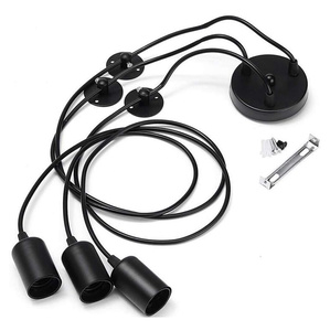 DIY 맞춤형 거미 펜던트 조명 3헤드 블랙 철제 샹들리에 (긴 와이어 포함) - Product Image 5