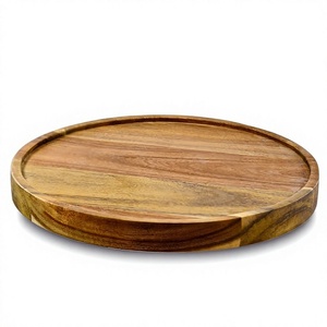 10" Round Acacia Wood Lazy Organizer <b>Kitchen</b> Turntable From China <b>for</b> Cabinet Pantry Table Organization - Product Image 1