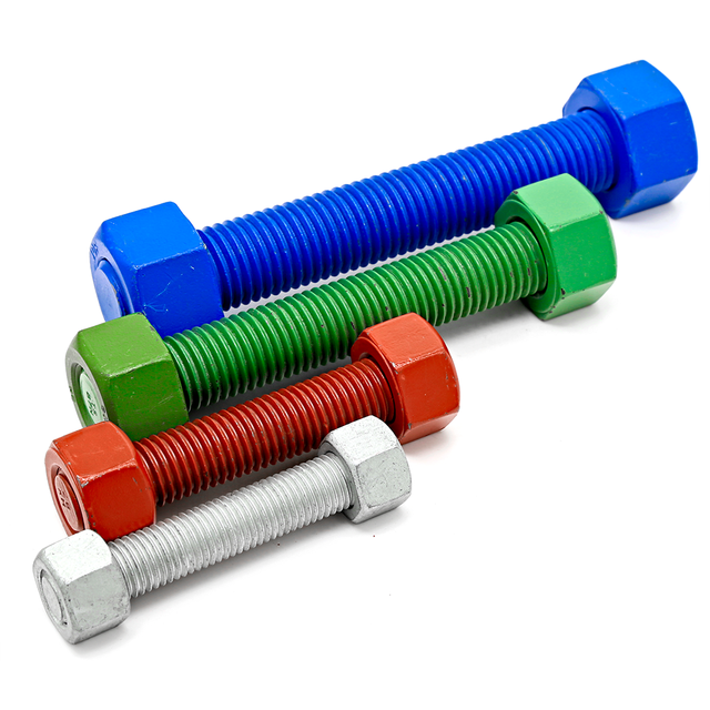 3/4IN Full Threads ASME B18.2.1 B18.2.2 Carbon Steel Xylan 1070 ASTM A 193 B7 ASTM A 194 GR.2H Stud Bolt with Heavy Hex Nut