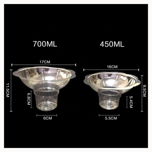 Tasse de gelée de fruits en forme de fleur mignonne en plastique PET jetable belle conception crème glacée blister Dessert gobelets en plastique transparents - Product Image 6