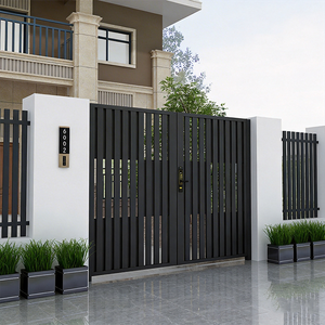 Valla y Puerta de Seguridad de Aleación de Aluminio con Apertura Automática, Diseño Europeo Moderno, Personalizada por el Fabricante, para Patio de Villa - Product Image 3
