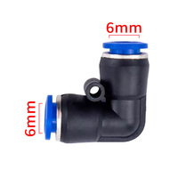 Connecteur de tuyau d'eau pneumatique PV 4/6/8/10/12/14/16mm, prise rapide en plastique bleu 90 °   Adaptateur coudé pour accessoires d'arrosage