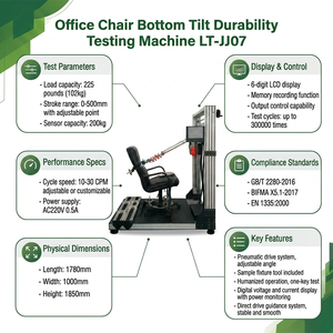 Machine d'essai de durabilité du mécanisme d'inclinaison automatique des chaises de bureau, norme BIFMA X5.1, LT-JJ07 - Product Image 3