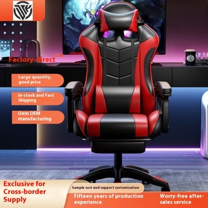 <span class=keywords><strong>Fauteuil</strong></span> Ergonomique <span class=keywords><strong>Pivotant</strong></span> E-Sports Confortable à Vérin, Massant pour Séances Prolongées, en Cuir Synthétique Moderne pour Ordinateur de Dortoir Masculin - Product Image 2