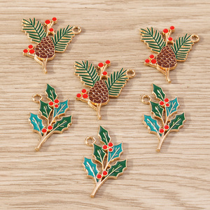 Weny, confezione da 10 pezzi, ciondolo a forma di foglia simulata in lega con effetto goccia d'olio, colore nocciola - Product Image 1