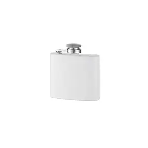 Wholesale Mini Portable Pocket 2 Oz White Color Powder Coating Stainless Steel Wine Whiskey Hip Flask