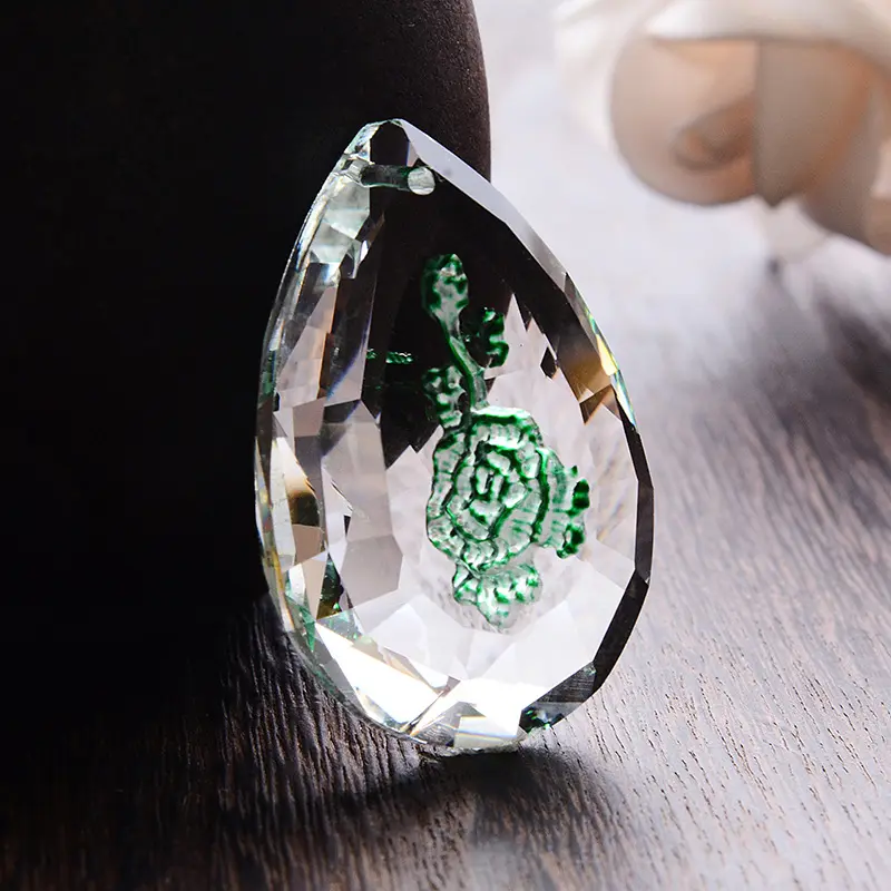 Grosir liontin kaca kristal bening kustom untuk dekorasi tempat lilin