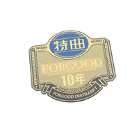 Étiquettes métalliques personnalisées en aluminium Autocollants pour bouteilles de vin Modèles Logos Étiquettes privées pour emballage unique Artisanat en métal