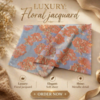 Tissu Organza Jacquard Métallique Floral 3D en Gros, Tissu Organza Imprimé Brocart Fil Doré Argenté pour Vêtements et Textiles
