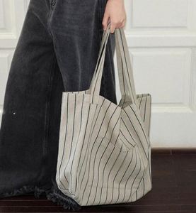 Sacs à Provisions en Toile Personnalisés Sacs en Lin à Rayures avec Poche Vente en Gros - Product Image 3