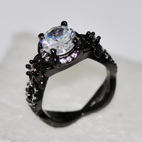 Bague tendance polyvalente sertie de diamants, style Dark Niche transfrontalier