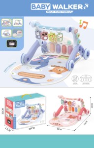 Tapis d'éveil musical pour bébé avec arche d'activités, jouets à pédales, piano et jouets pour poussette, idéal pour les tout-petits - Product Image 3