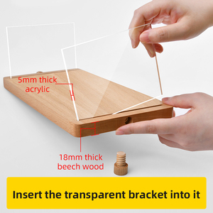 Tai Le Thạc sĩ văn phòng Acrylic lưu trữ Rack với gỗ Máy tính để bàn thang hiển thị Giày hiển thị live streaming sản phẩm trình bày - Product Image 3