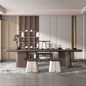 Muebles de Madera Personalizados para Sala de Estar, Diseño de Estilo Chino Moderno para Comedor y Almacenamiento de Vino, Juego de Mesas y Sillas Elegantes - Product Image 5