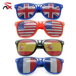 Wholesale Promotion <strong>Glasses</strong> Countries Flag Sunglasses Pinhole Sticker Novelty logo Custom Promotional Plastic Sunglasses - Product Image 1