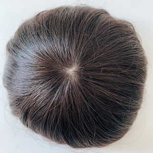 100% Indian Male Human <strong>Hair</strong> Patch Natural Black Cheap Durable Machine Made Top Silk Full Lace Base <strong>Men</strong> Toupee for Bald Head - Product Image 2