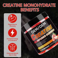 Gummies de créatine monohydrate à marque privée, supplément nutritionnel sportif, favorise la croissance musculaire et l'énergie – Approvisionnement direct usine