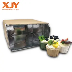 XJYエコロゴ生分解性カスタム印刷アルミホイル断熱熱輸送カートン冷凍食品断熱ボックス包装