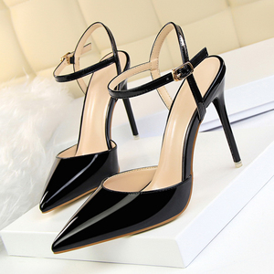 Zapatos de Tacón Alto Stiletto con Una Sola Tira, Elegantes y Sensuales para Mujer, Cómodos, de Charol Suave, con Punta en Pico, Estilo Veraniego - Product Image 2